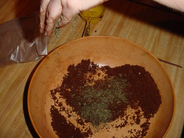 adding dried herbs
