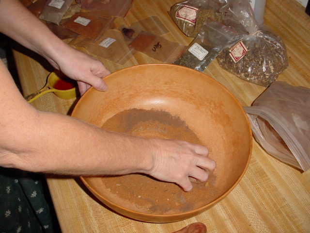 mixing the powders