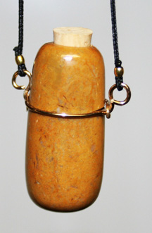 Vibrant orange stone aromanecklace