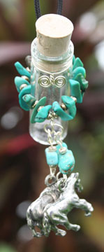 Turquoise with horse and bison