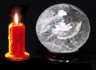 scrying crystal ball and candle
