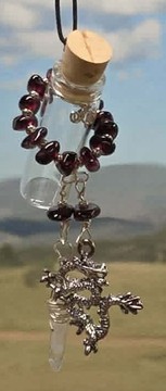 Garnet stonewrap aromanecklace
