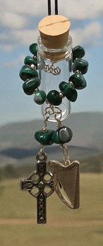 Malachite stonewrap aromanecklace