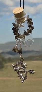 Smokey Quartz stonewrap aromanecklace