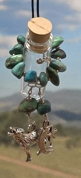 Turquoise stonewrap aromanecklace